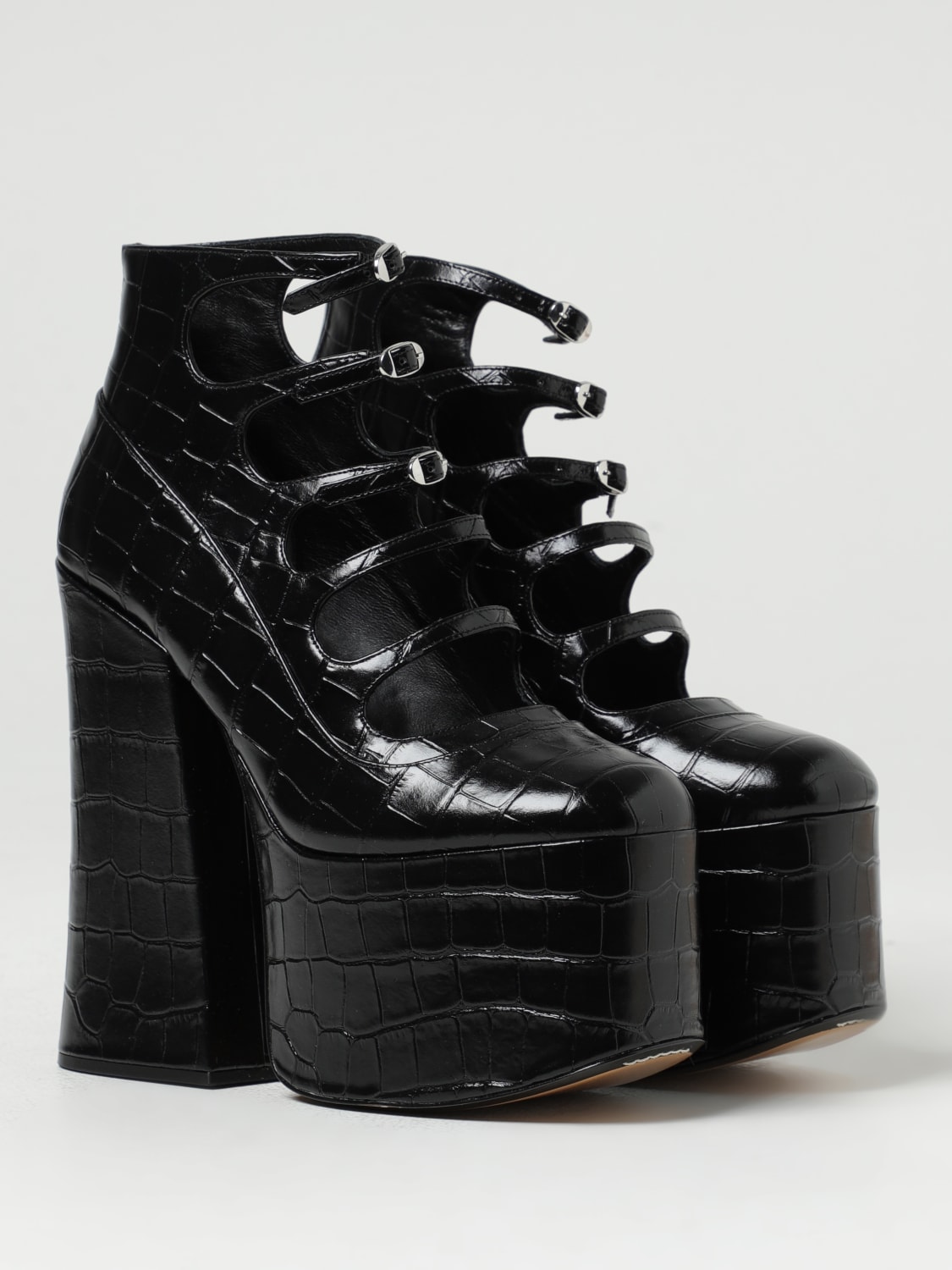 MARC JACOBS PUMP: Marc Jacobs The Croc Pumps Embossed Kiki in croco print leather, Black - Img 2