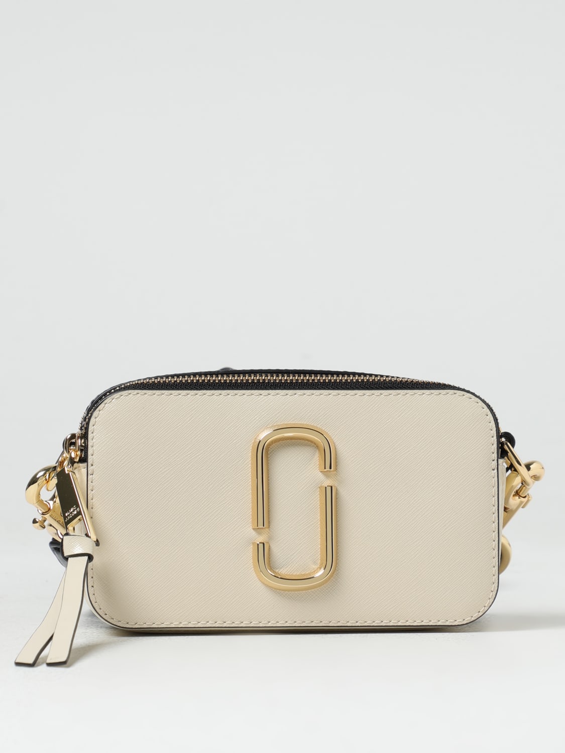 MARC JACOBS BORSA MINI: Borsa The Snapshot Marc Jacobs in pelle saffiano, Beige - Img 1