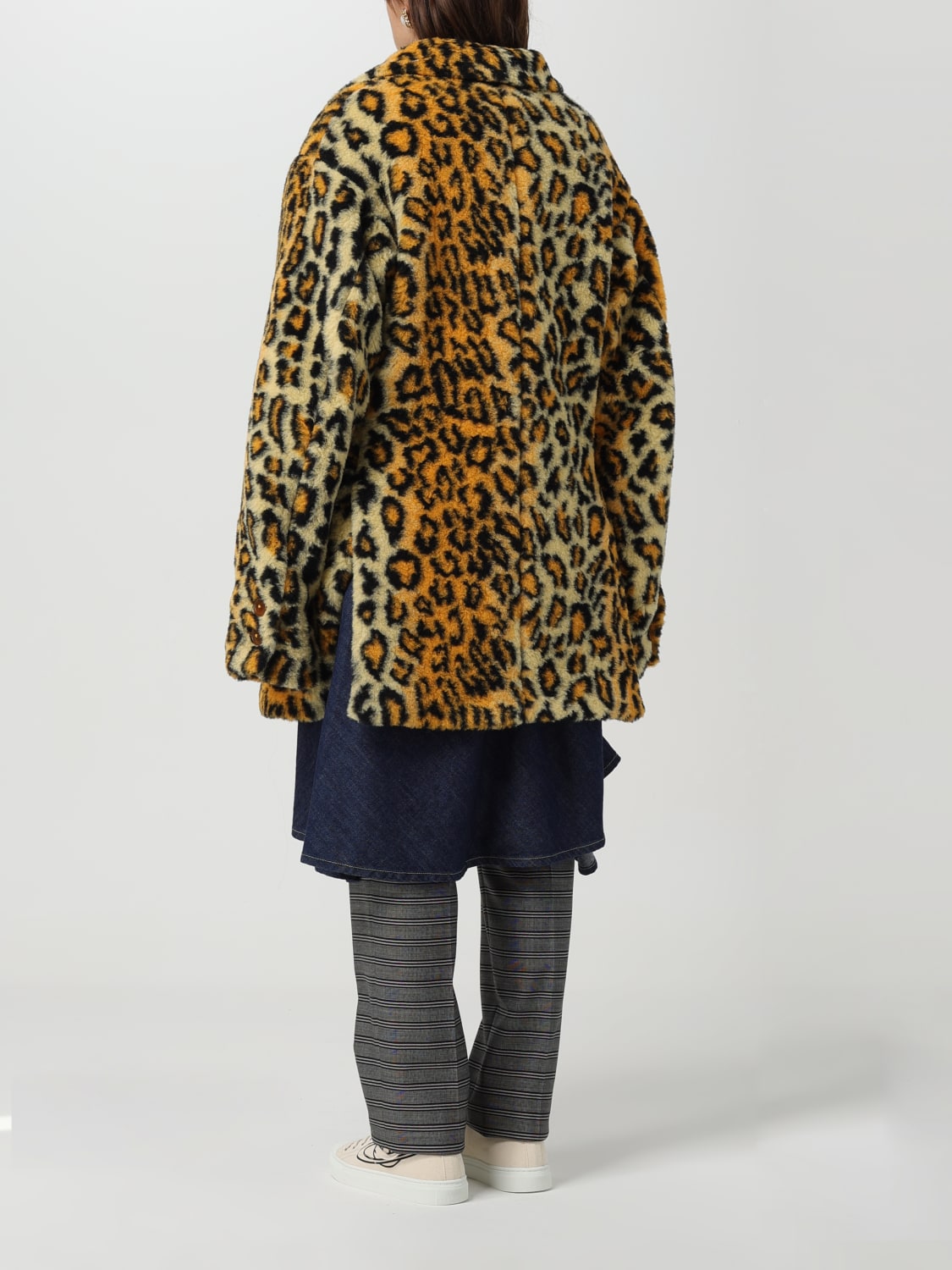 Vivienne Westwood Wittgenstein leopard faux-fur coat - Black