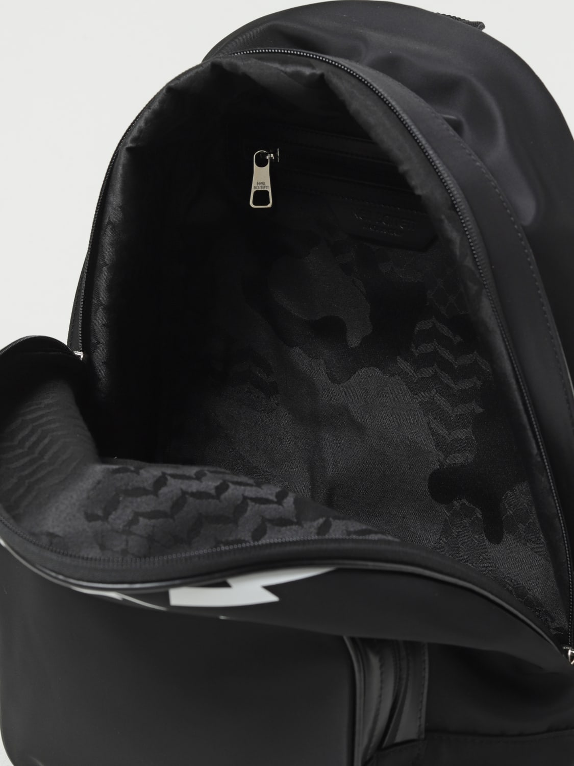 NEIL BARRETT BACKPACK: Neil Barrett nylon backpack with print, Black - Img 4