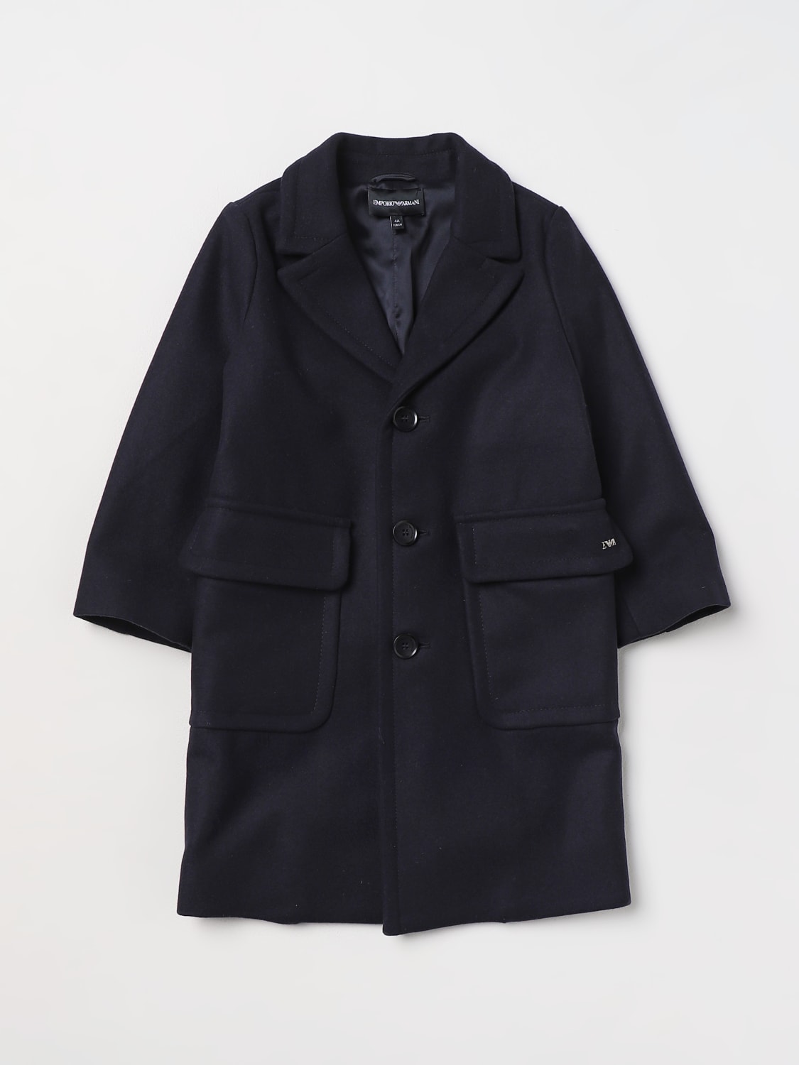 EMPORIO ARMANI Coat kids Blue Emporio Armani coat 6R4LJ24N7YZ online at GIGLIO.COM