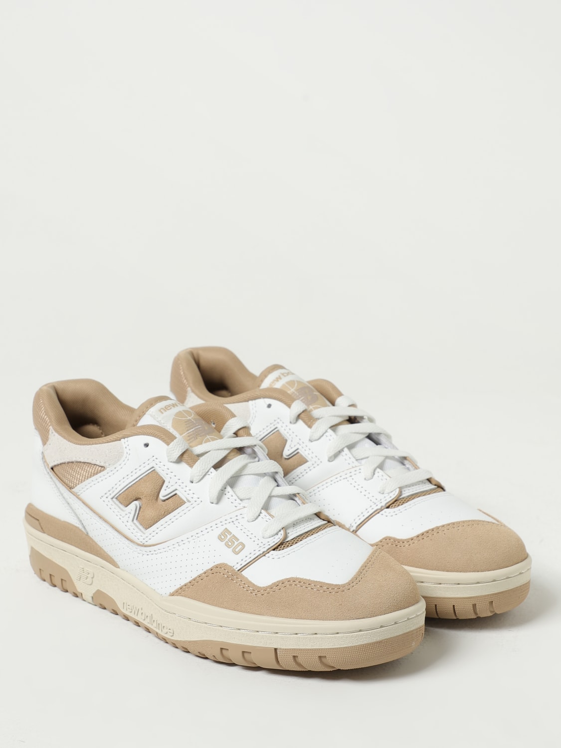 NEW BALANCE SNEAKERS: Sneakers 550 New Balance in pelle e mesh , Bianco - Img 2