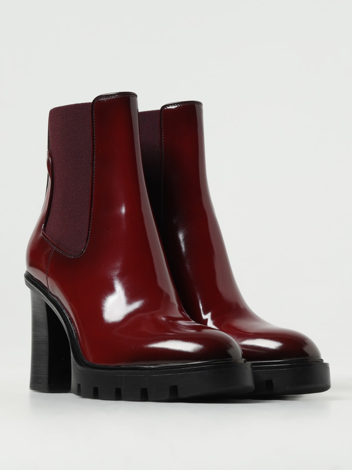 SANTONI HEELED BOOTIES: Santoni patent leather ankle boots, Red - Img 2