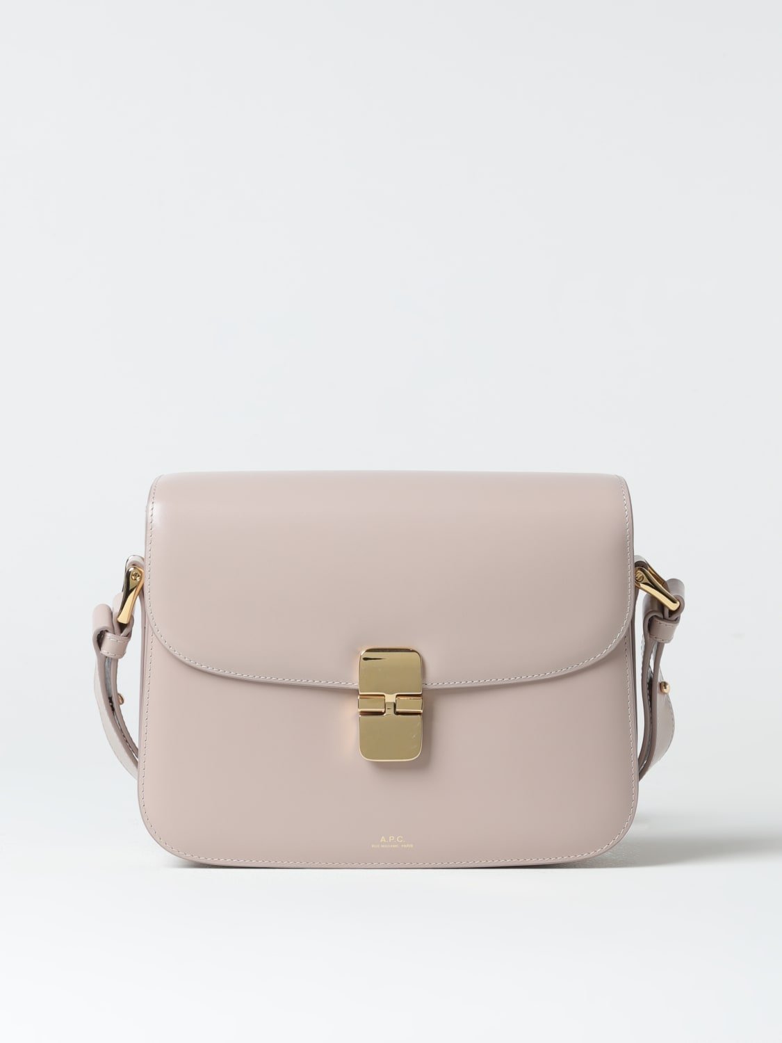 A.P.C. BORSA A TRACOLLA: Borsa Grace A.P.C. in pelle, Grigio - Img 1