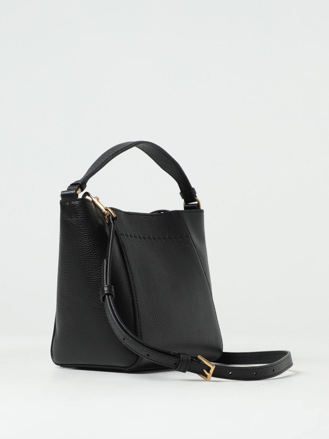 TORY BURCH: McGraw bag in grained leather - Black | Tory TORY BURCH: McGraw bag in grained leather - Black | Tory