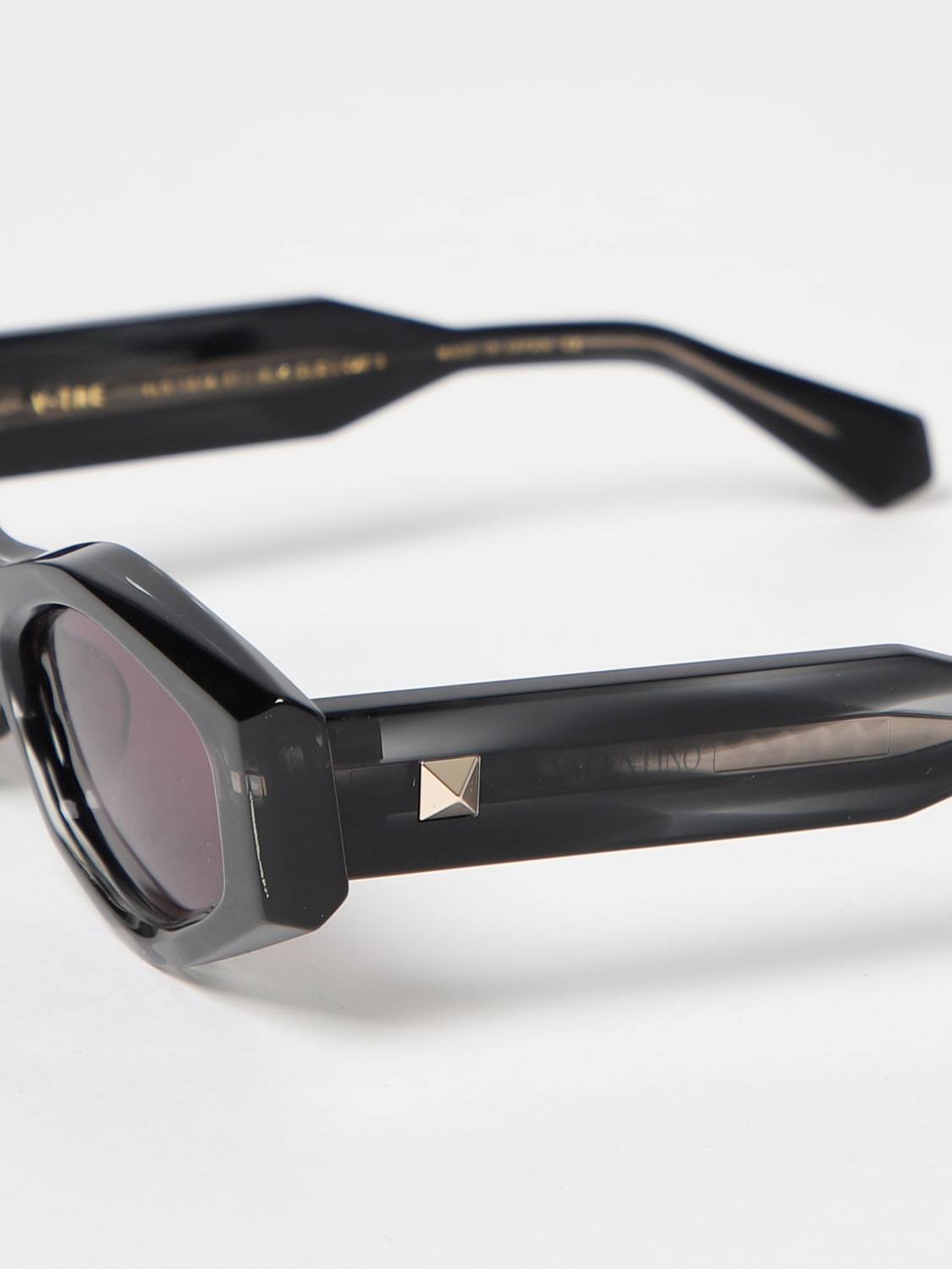 VALENTINO SUNGLASSES: Valentino V Tre sunglasses in acetate, Black - Img 4