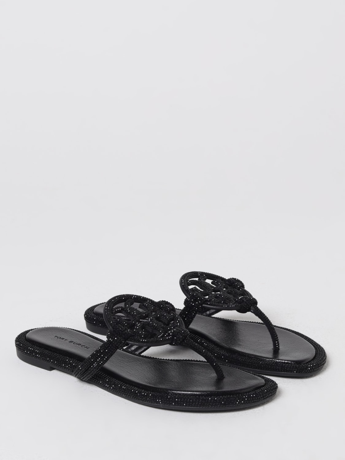 Tory burch black sandals discount