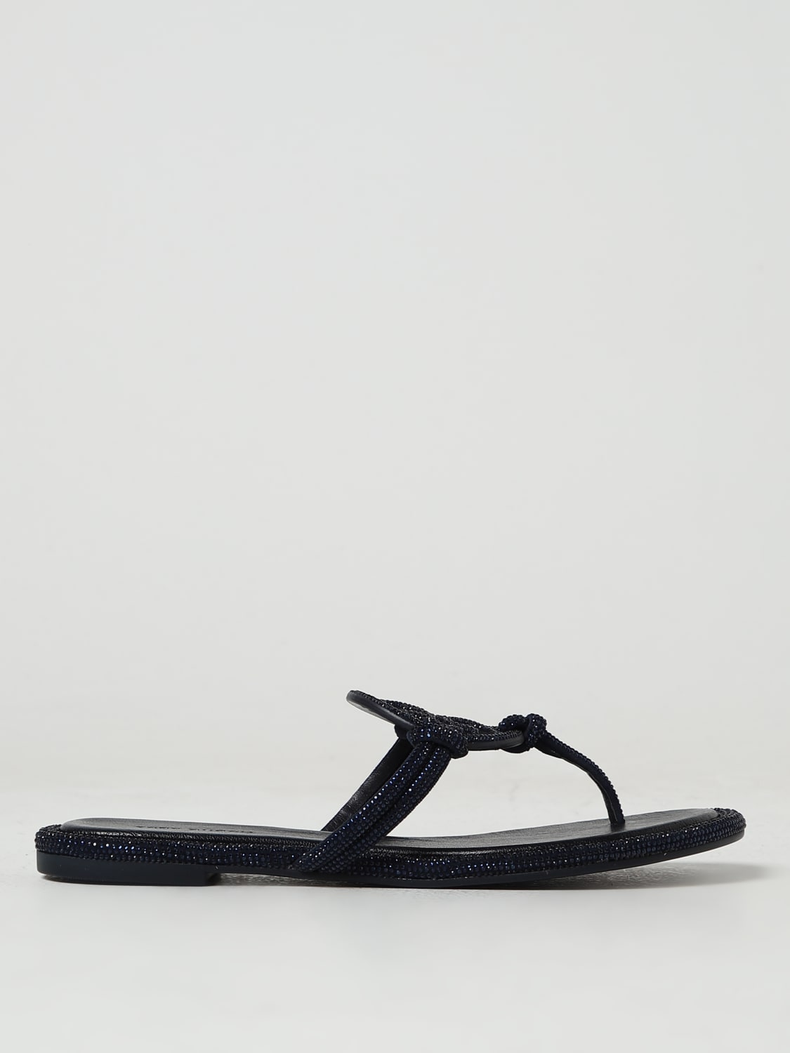 シューズ・サンダルその他 TORY BURCH Woman Flat sandals Blue 152177 430 Tory Burch Outlet: Miller flip flops in suede with