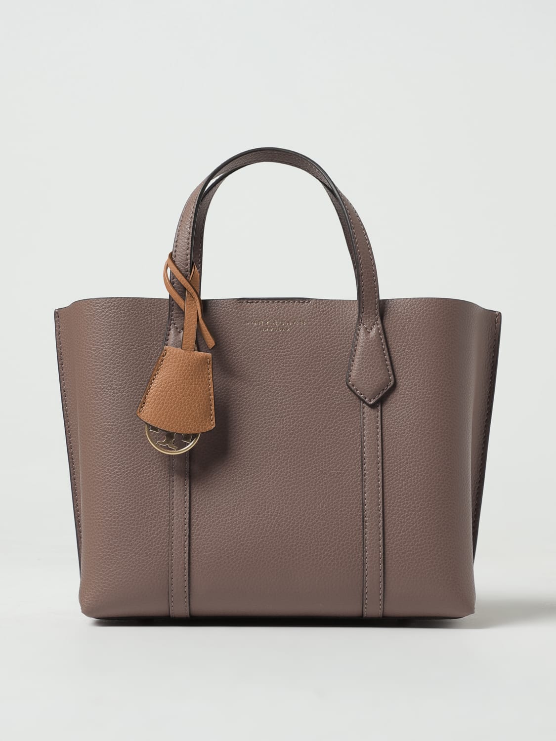 TORY BURCH Perry bag in grained leather with shoulder strap Beige Tory Burch handbag 81928 online at GIGLIO.COM