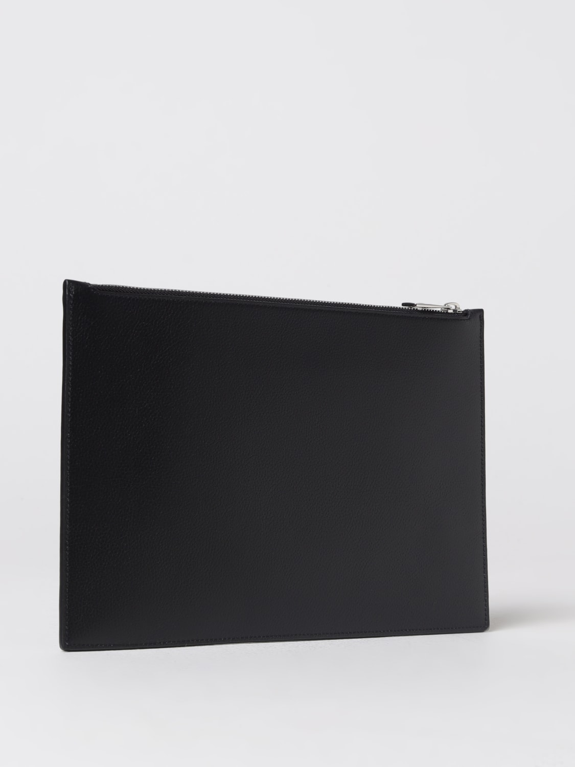 ALEXANDER MCQUEEN BRIEFCASE: Alexander McQueen clutch in micro grained leather, Black - Img 2