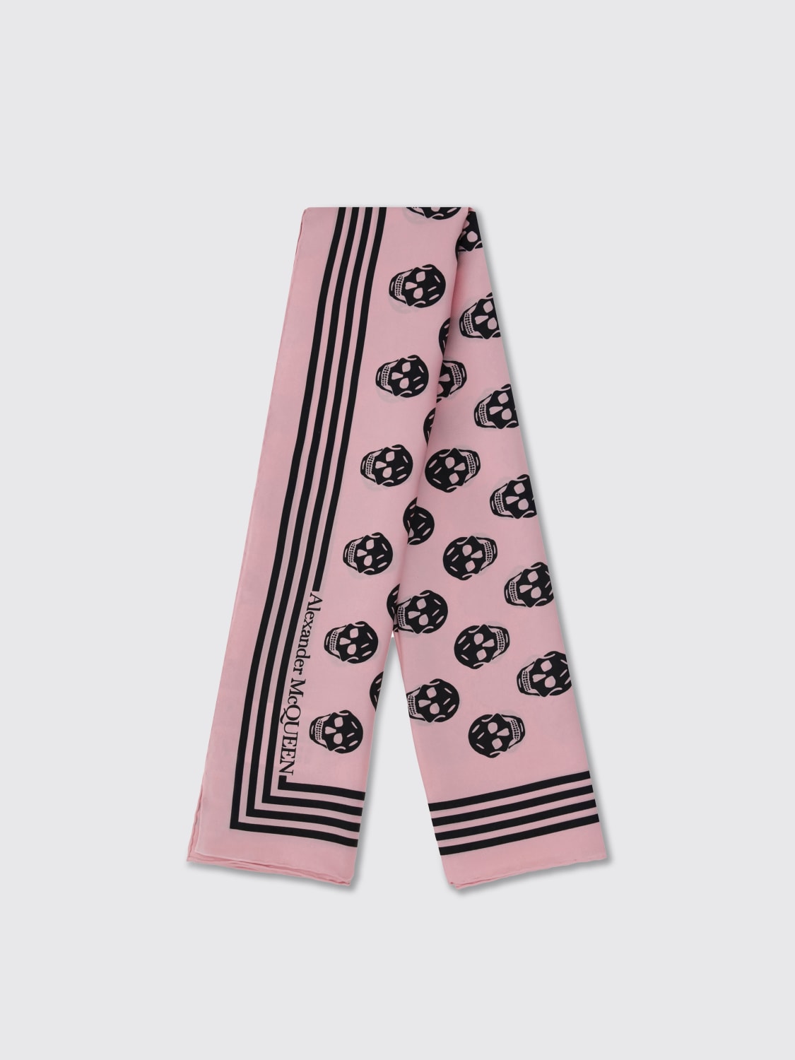 ALEXANDER McQUEENスカーフ【美品】ユニセックス 🆕️ALEXANDER MCQUEEN Two-Tone SKULL Print 100% WOOL OVERSIZED