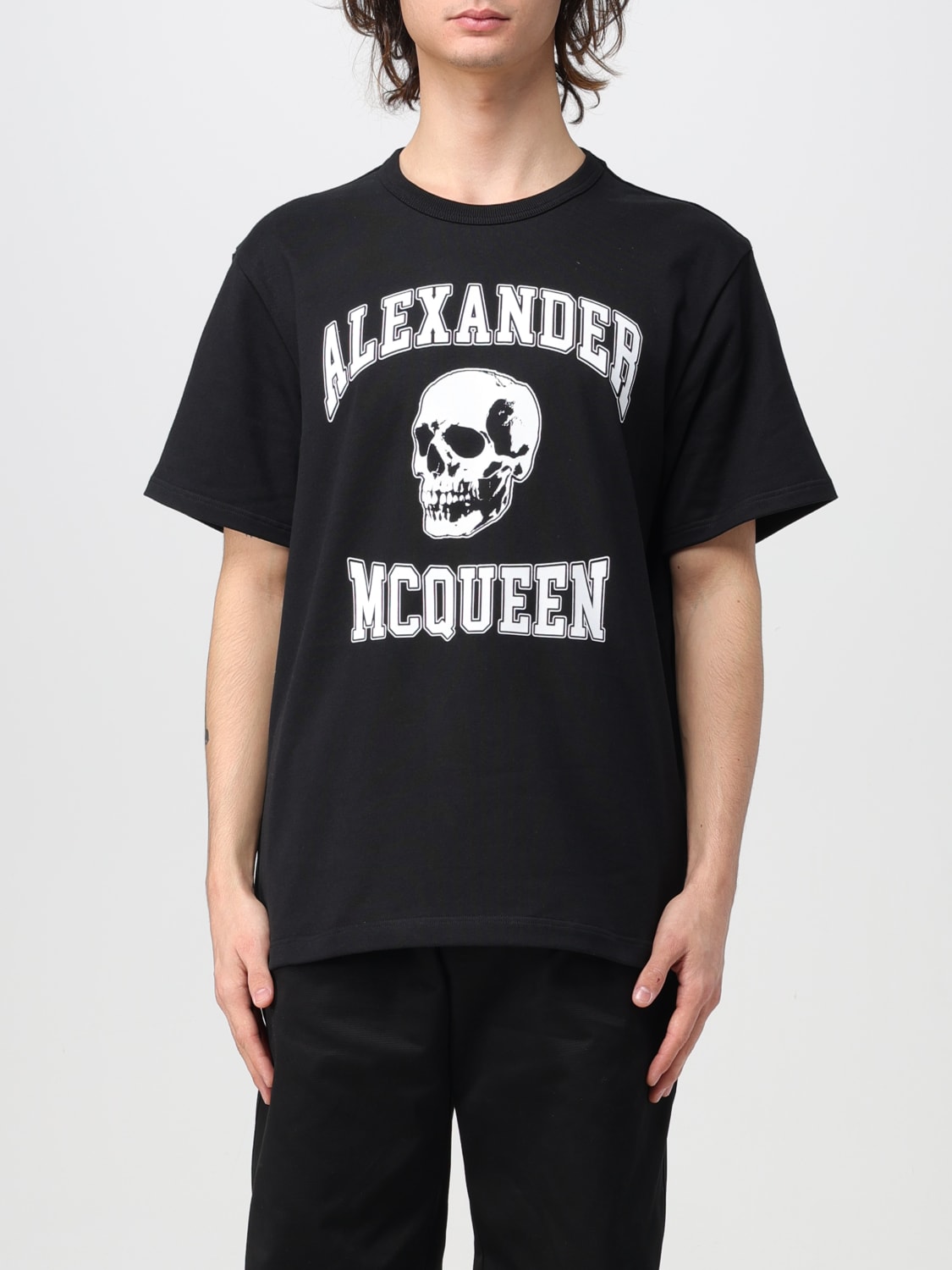 Alexander McQueen Outlet T shirt men Black 1 Alexander McQueen t shirt 759442QTAAW online at GIGLIO.COM