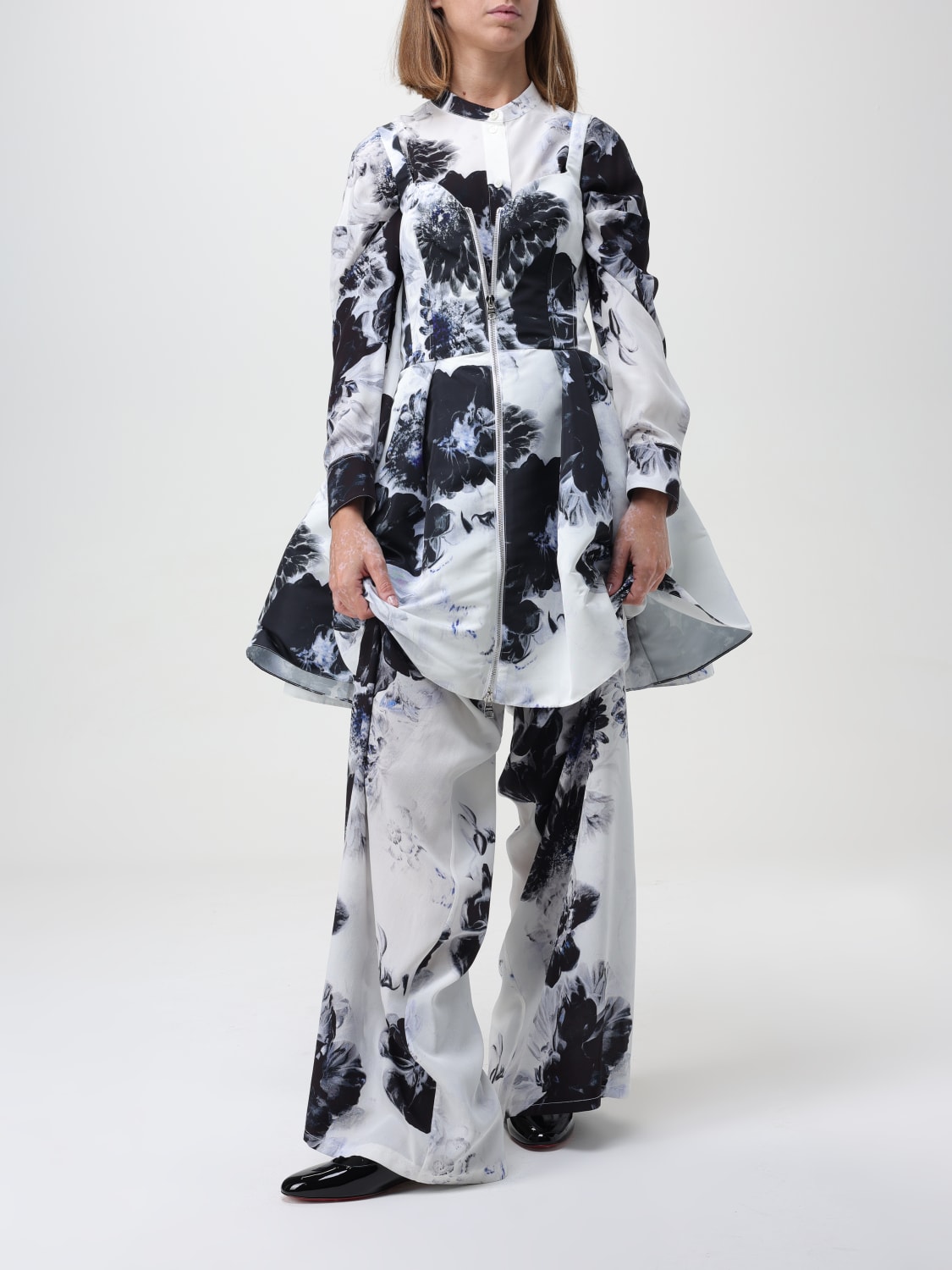ワンピース Alexander Mcqueen Cotton Dress Alexander McQueen Asymmetric cotton poplin midi dress