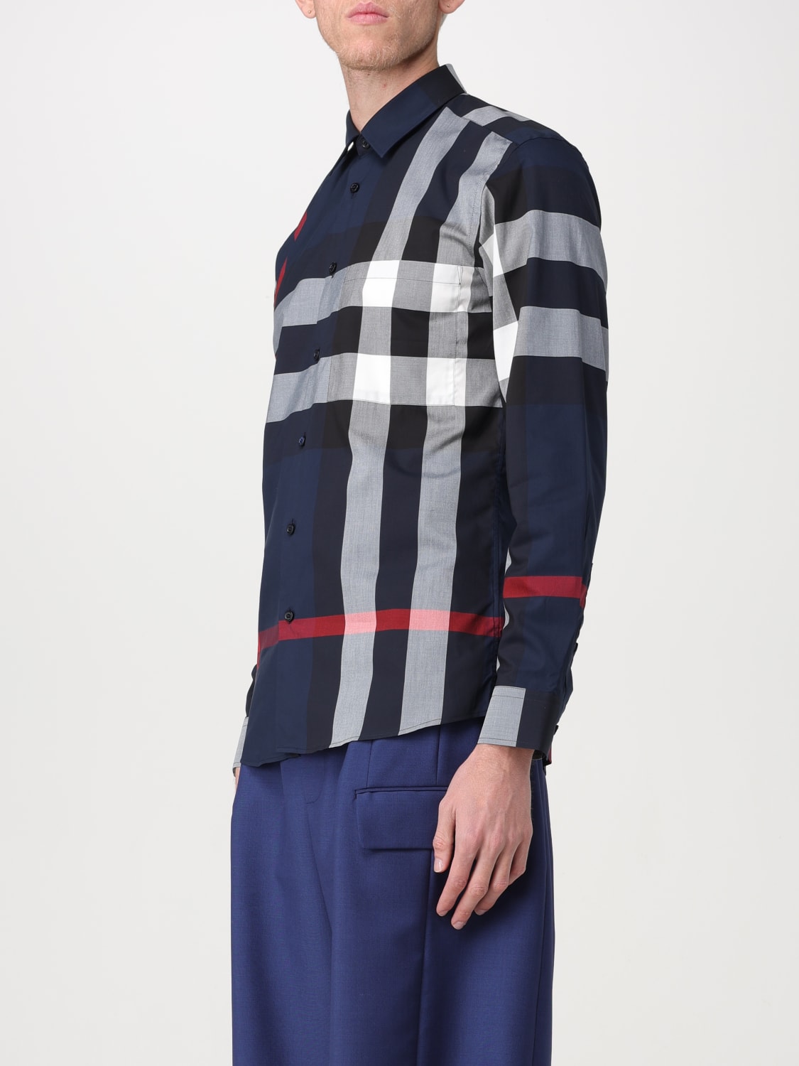 BURBERRY SHIRT: Shirt men Burberry, Navy - Img 4