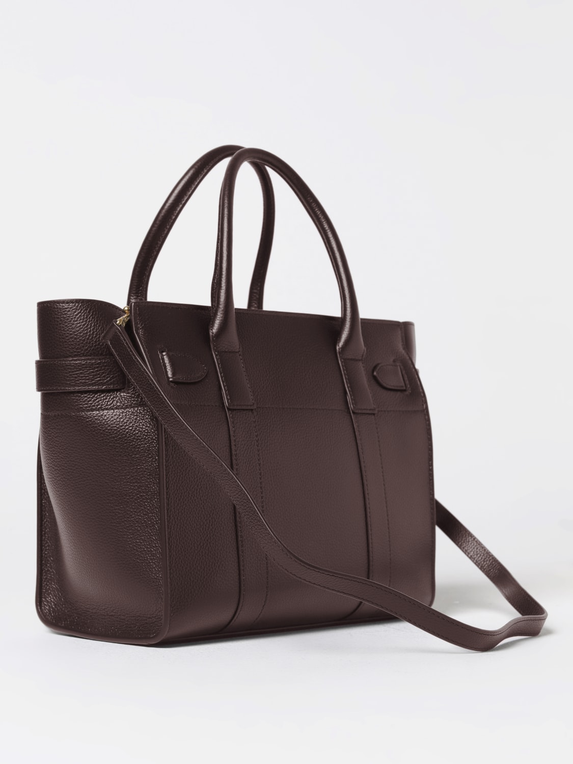 MULBERRY BORSA A MANO: Borsa Bayswater Mulberry in pelle a grana con tracolla, Vino - Img 2