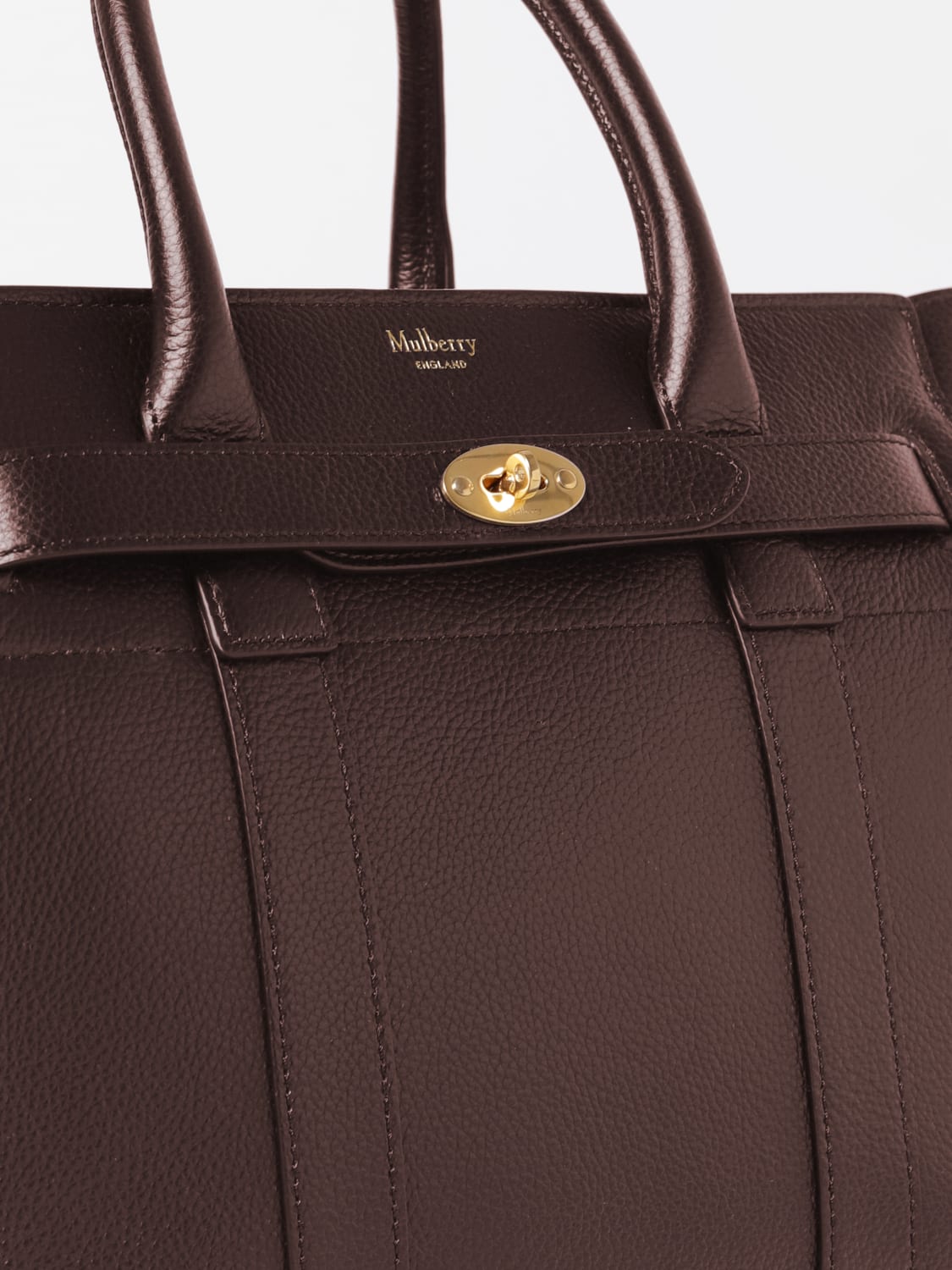 MULBERRY BORSA A MANO: Borsa Bayswater Mulberry in pelle a grana con tracolla, Vino - Img 3
