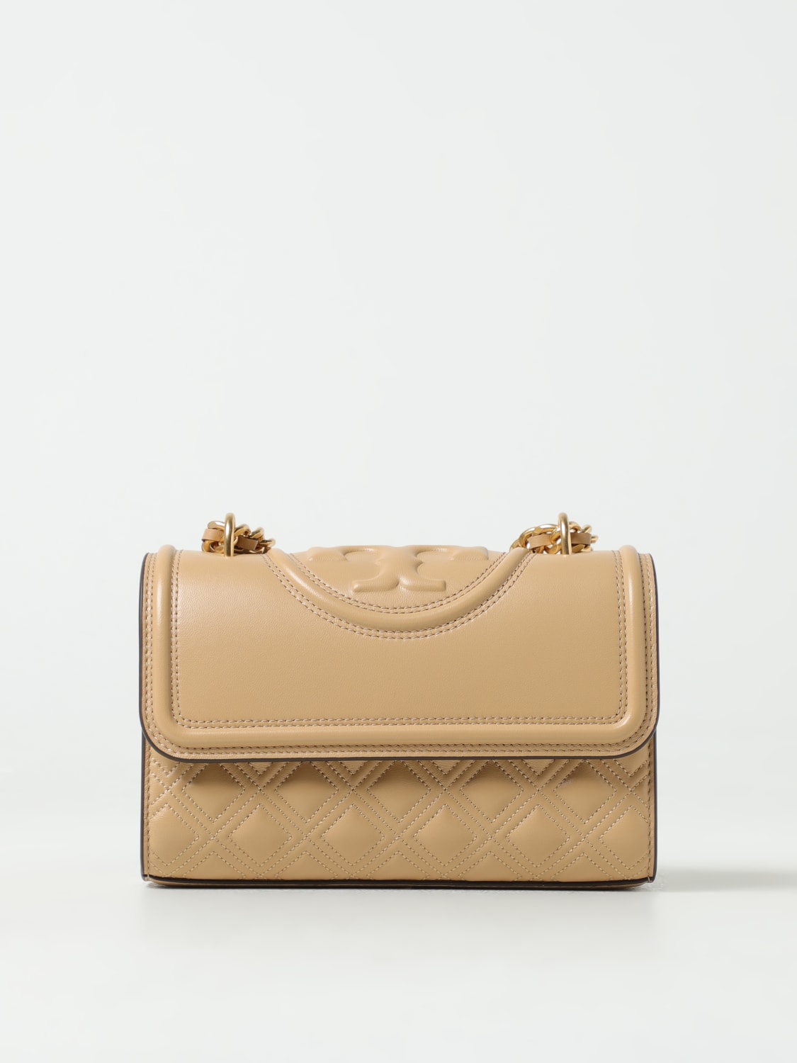 TORY BURCH Fleming bag in quilted nappa Beige Tory Burch mini bag 75576 online at GIGLIO.COM