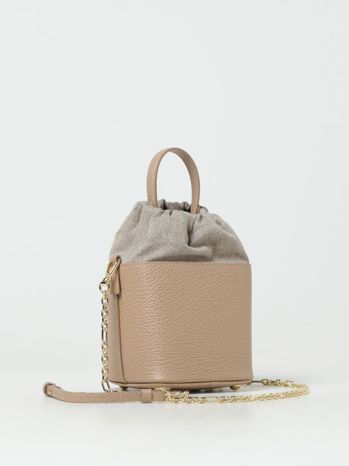 MAISON MARGIELA MINI BAG: Maison Margiela 5AC bag in canvas and leather, Beige - Img 2