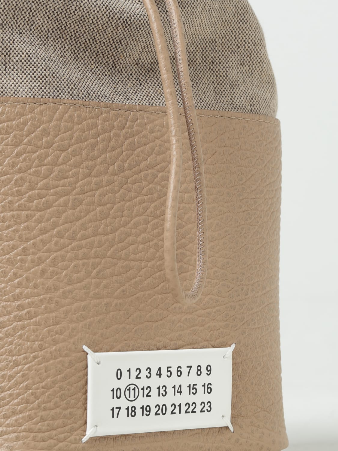 MAISON MARGIELA MINI BAG: Maison Margiela 5AC bag in canvas and leather, Beige - Img 3