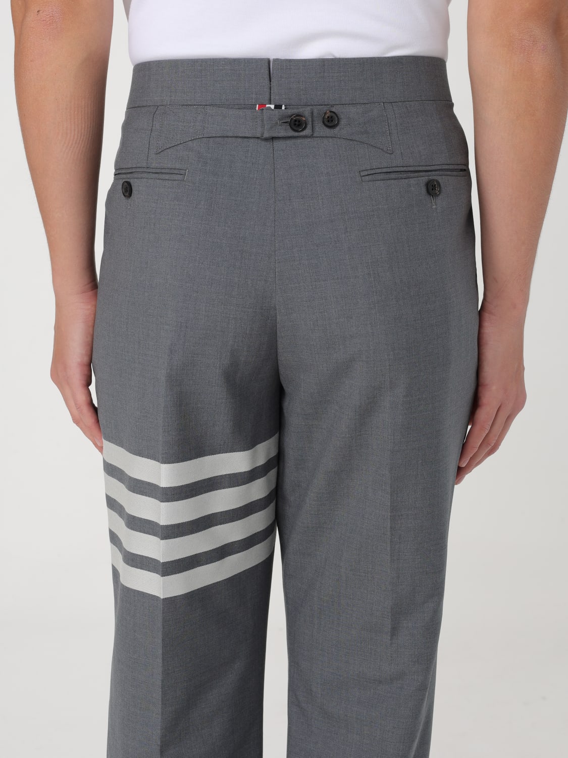 THOM BROWNE: Pants men - Grey | Thom Browne pants MTC001A06146 online at  GIGLIO.COM