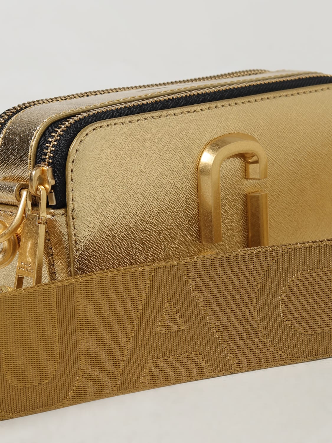 MARC JACOBS BORSA MINI: Borsa The Snapshot Marc Jacobs in pelle saffiano laminata, Oro - Img 3