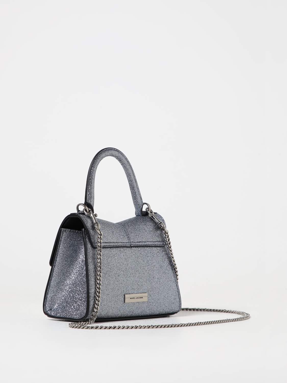 MARC JACOBS MINI BAG: Marc Jacobs St. Marc Mini bag in glitter, Silver - Img 2