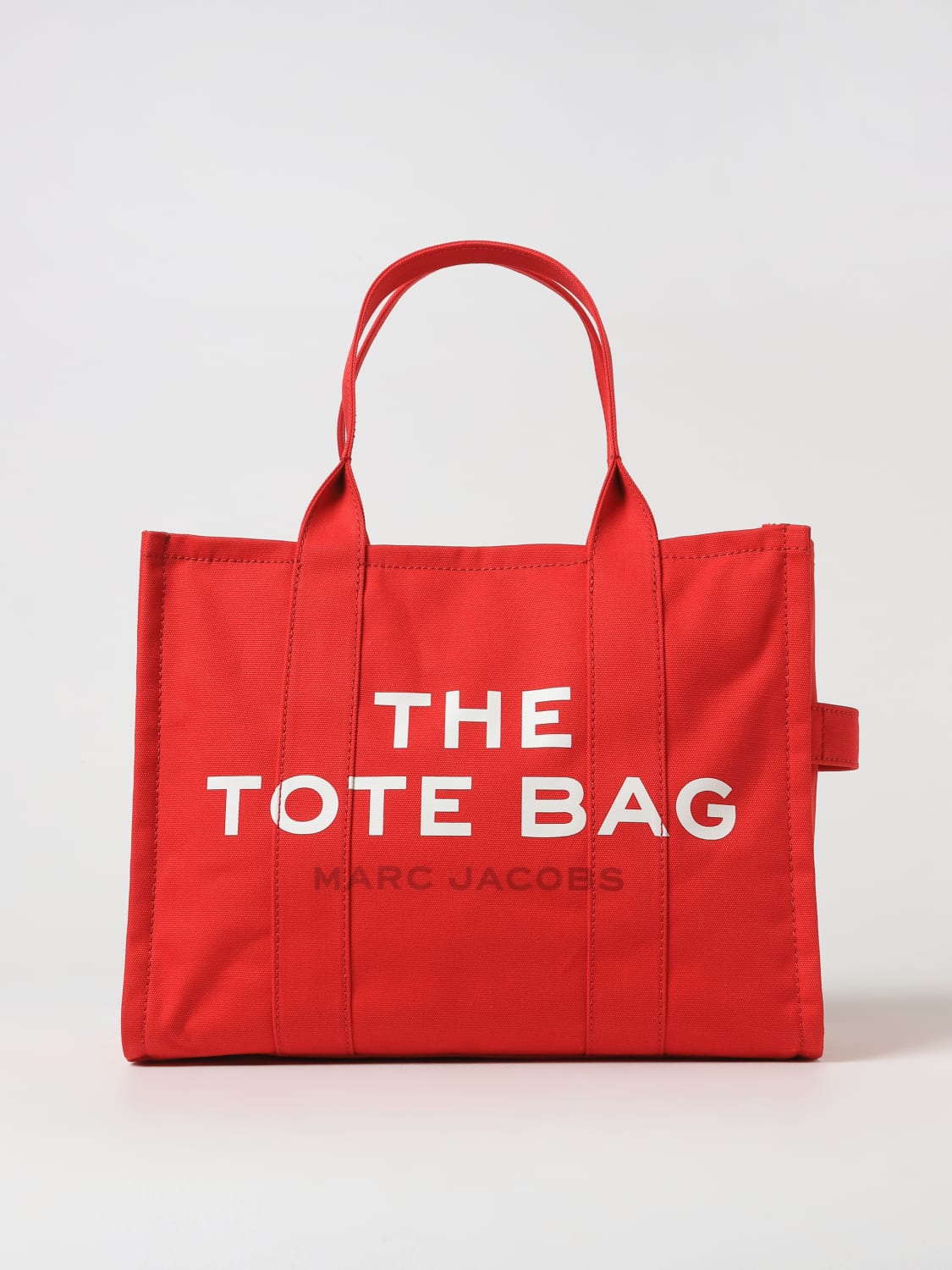 MARC JACOBS TOTE BAG: Marc JacobsThe Large Tote Bag in canvas with jacquard logo, Red - Img 1