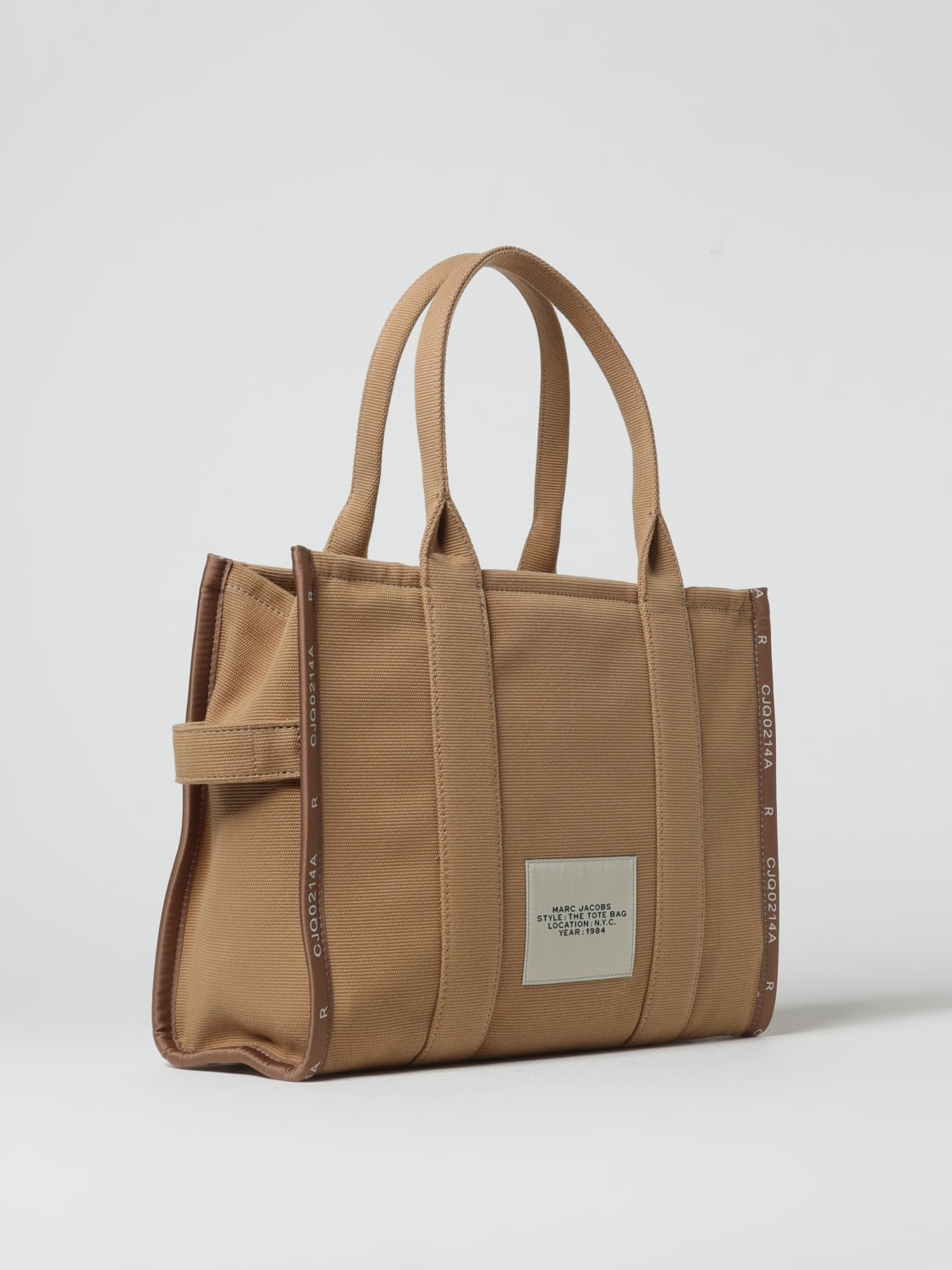 MARC JACOBS TOTE BAGS: Marc Jacobs iThe Large Tote Bag n canvas with jacquard logo, Brown - Img 2