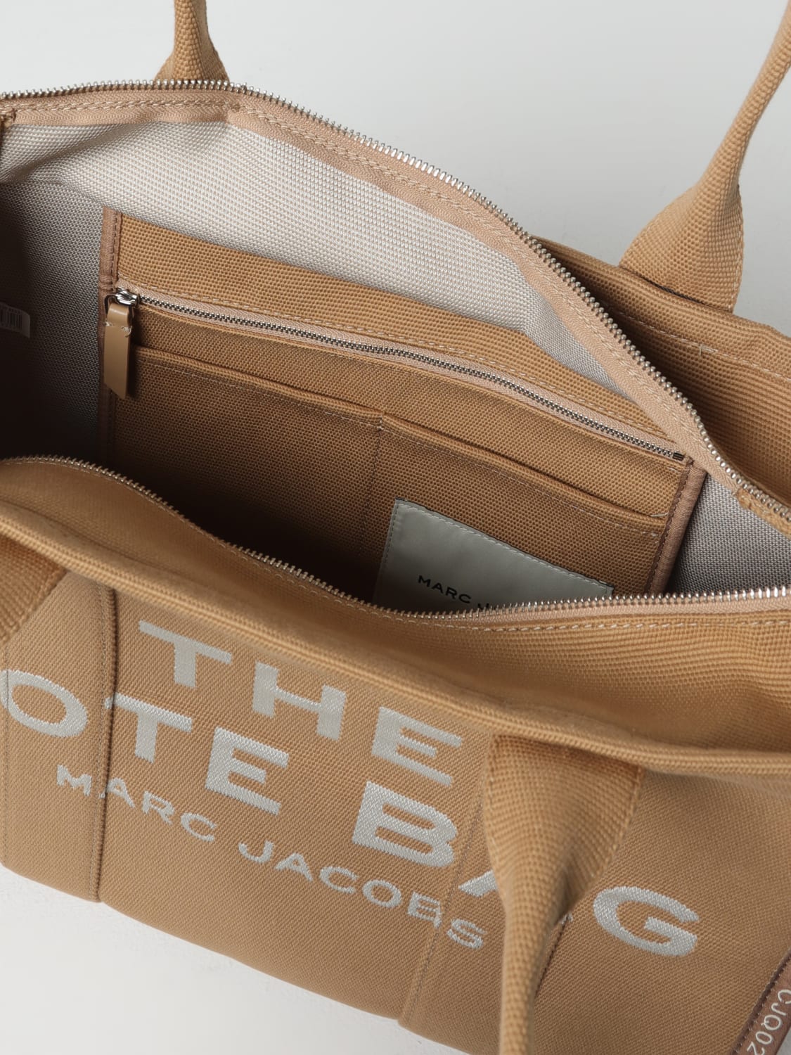 MARC JACOBS TOTE BAGS: Marc Jacobs iThe Large Tote Bag n canvas with jacquard logo, Brown - Img 3