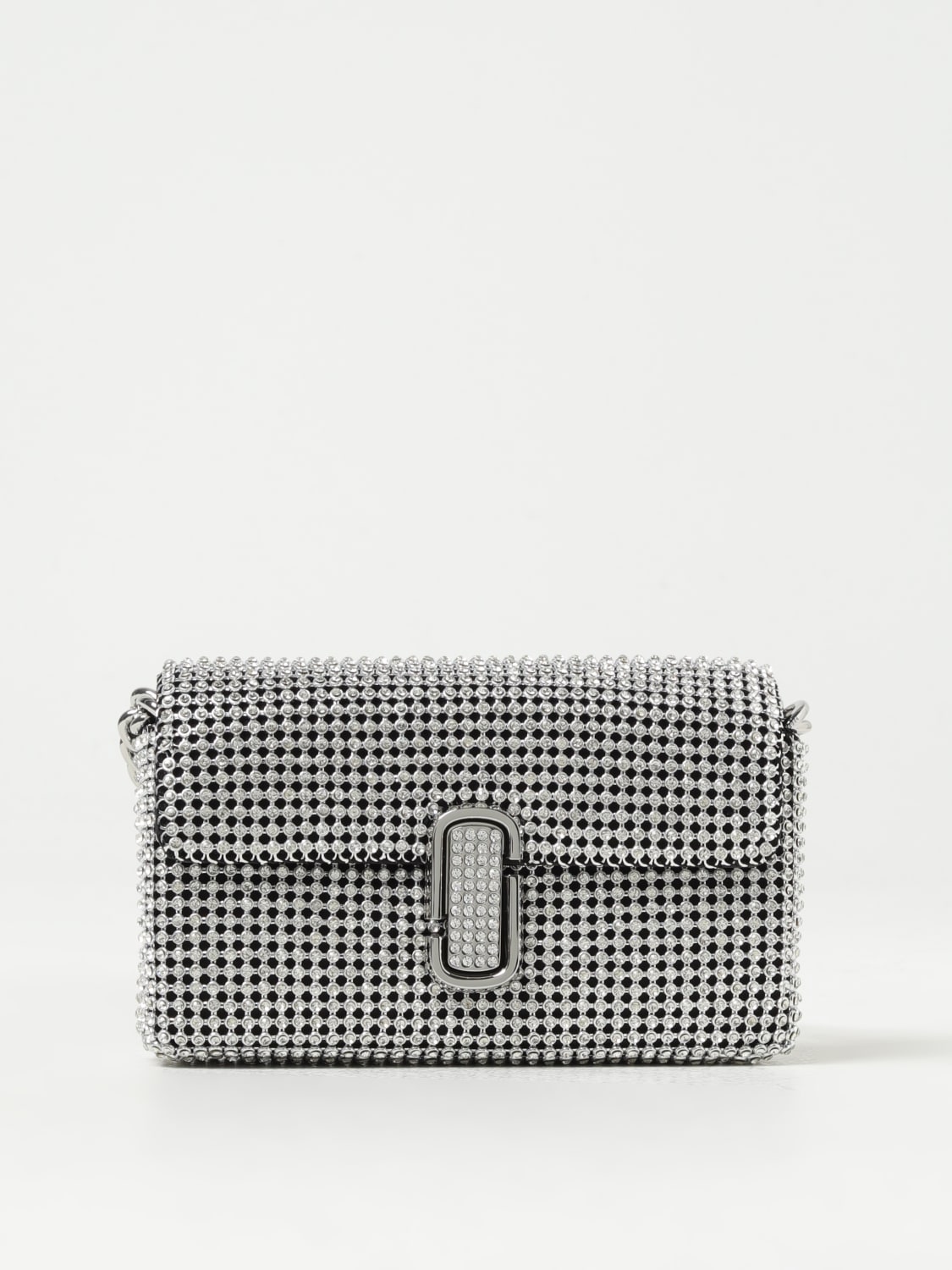 MARC JACOBS MINI BAG: Marc Jacobs The J Shoulder Bag in metal mesh with set rhinestones, Silver - Img 1