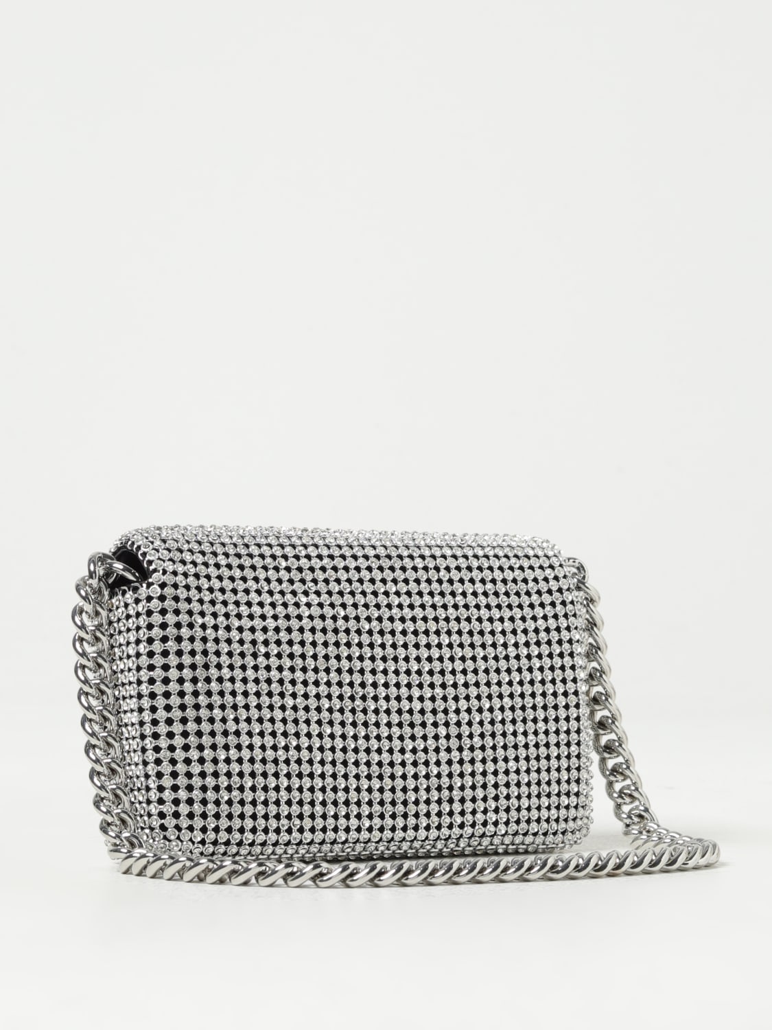 MARC JACOBS MINI BAG: Marc Jacobs The J Shoulder Bag in metal mesh with set rhinestones, Silver - Img 2