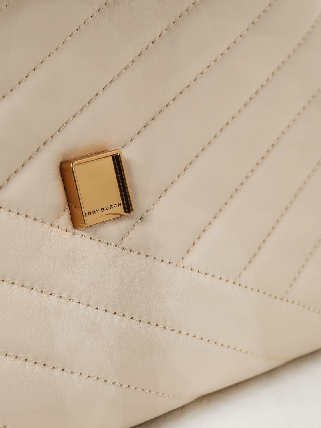 Tory Burch Outlet Kira bag in quilted leather Beige Tory Burch shoulder bag 90452 online at GIGLIO.COM