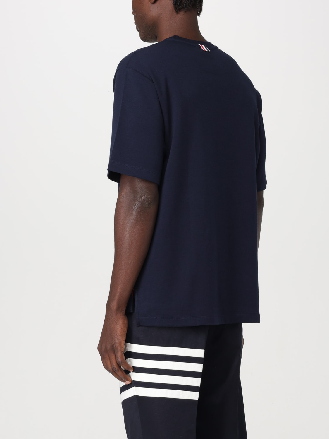 Tシャツ・カットソー THOM BROWNE Men T-shirt Blue MJS183A07323 415 Boutique Cache - THOM BROWNE MEN T-SHIRT トム ブラウン
