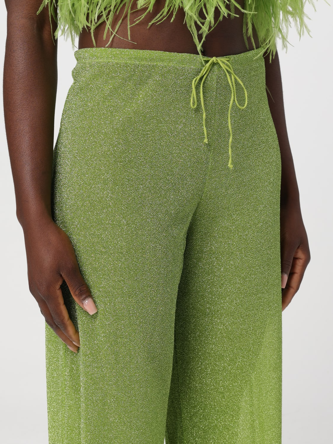 OSÉREE: Pants woman Oseree - Green | Oséree pants LPF235