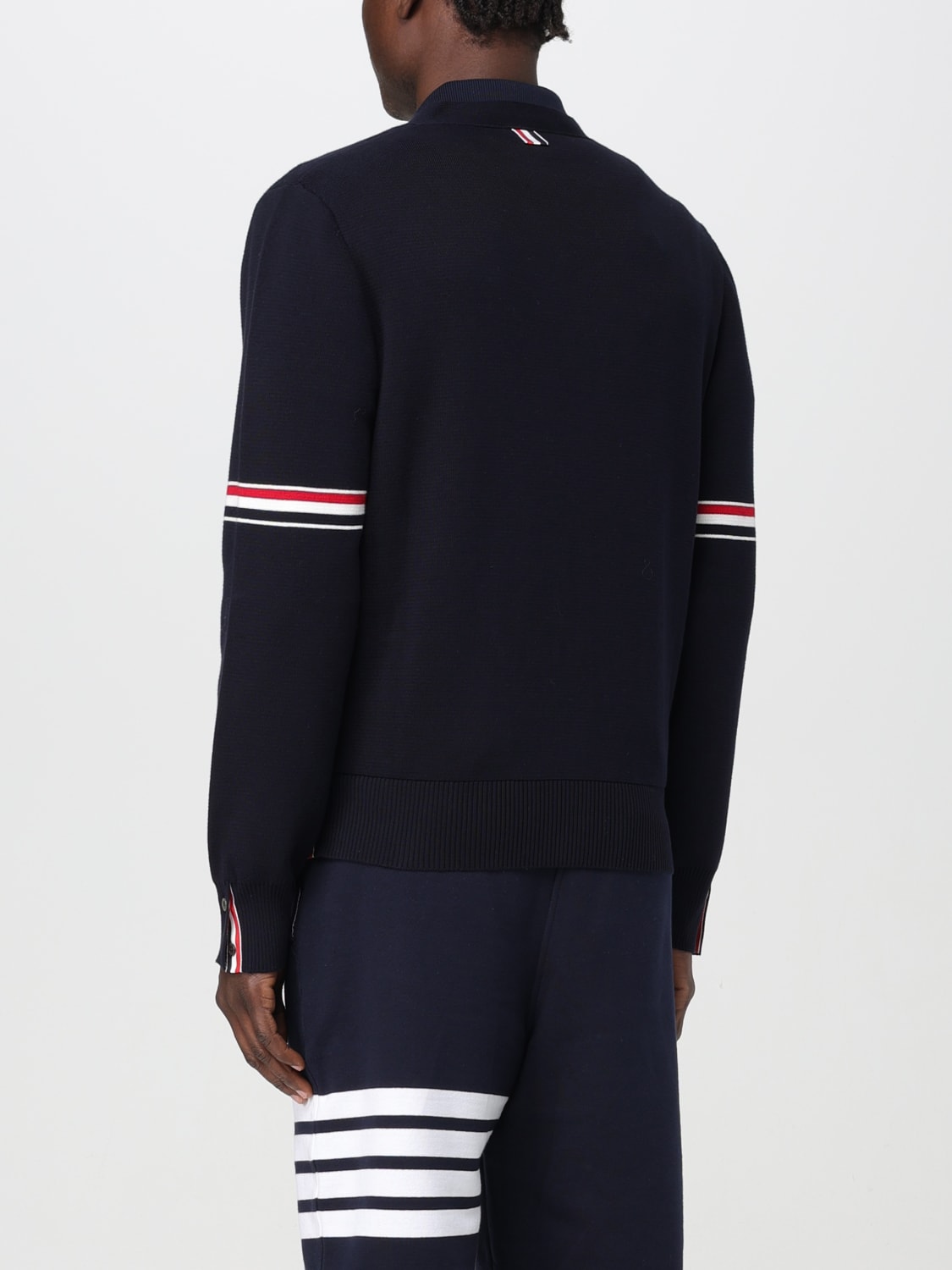 THOM BROWNE: Sweater men - Blue | Thom Browne cardigan