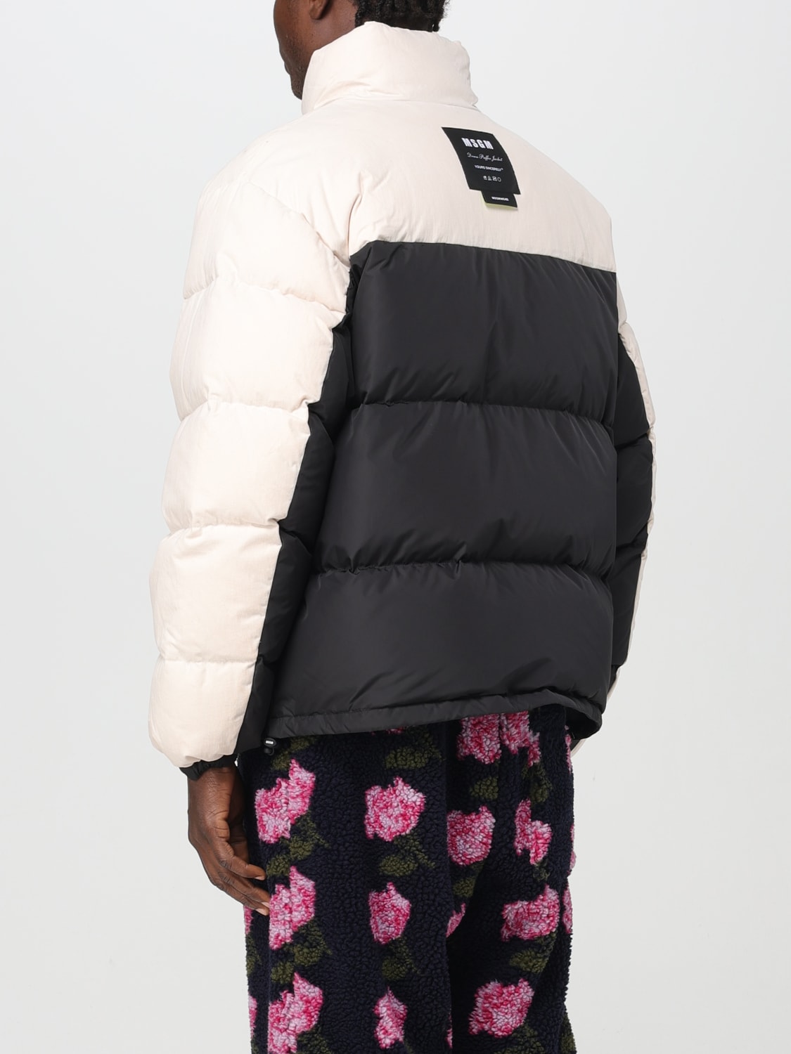 MSGM JACKET: MSGM Bicolor down jacket, Black - Img 3