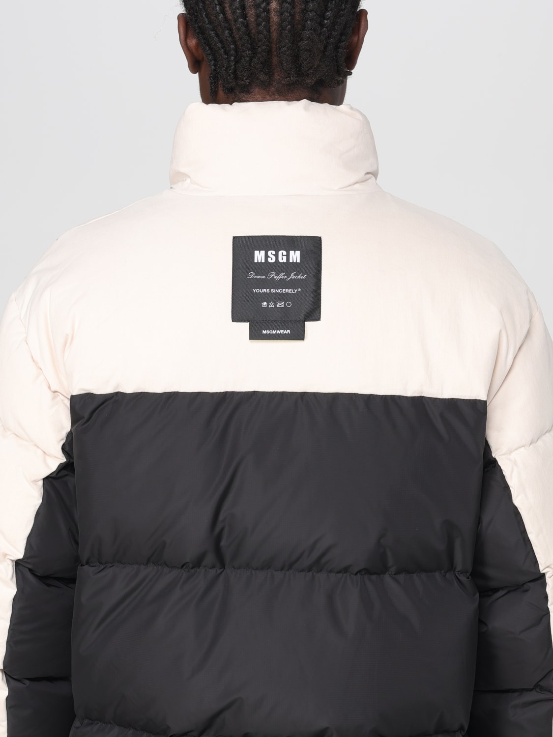 MSGM JACKET: MSGM Bicolor down jacket, Black - Img 5