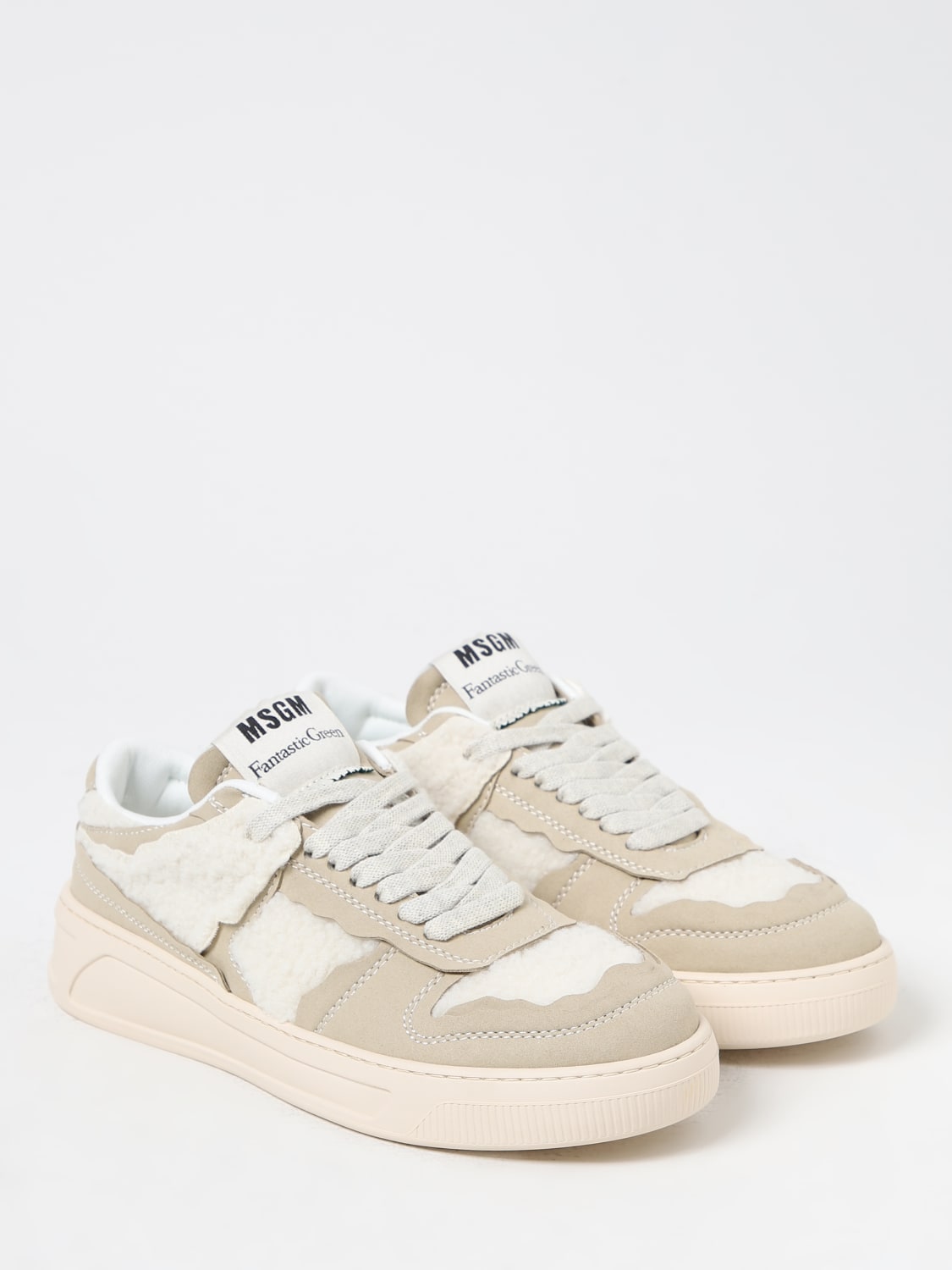 MSGM SNEAKERS: Acbc x MSGM sneakers in leather and RePET, Beige - Img 2