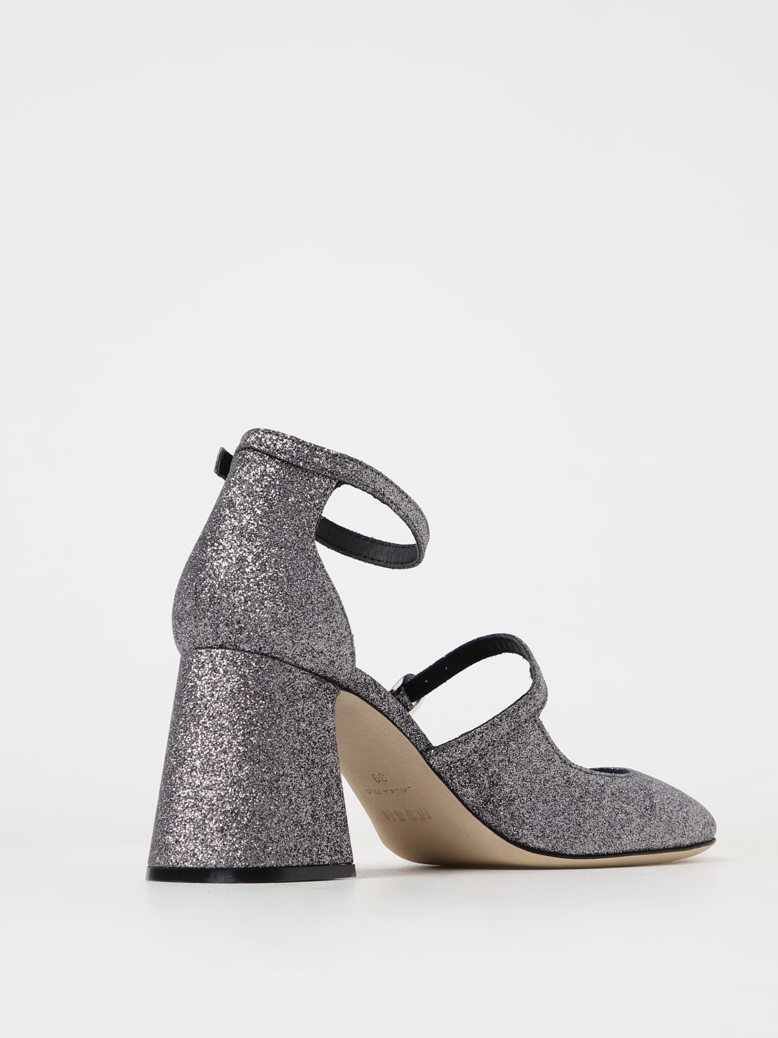 MSGM HIGH HEEL SHOES: MSGM Pumps in glittery fabric, Silver - Img 3