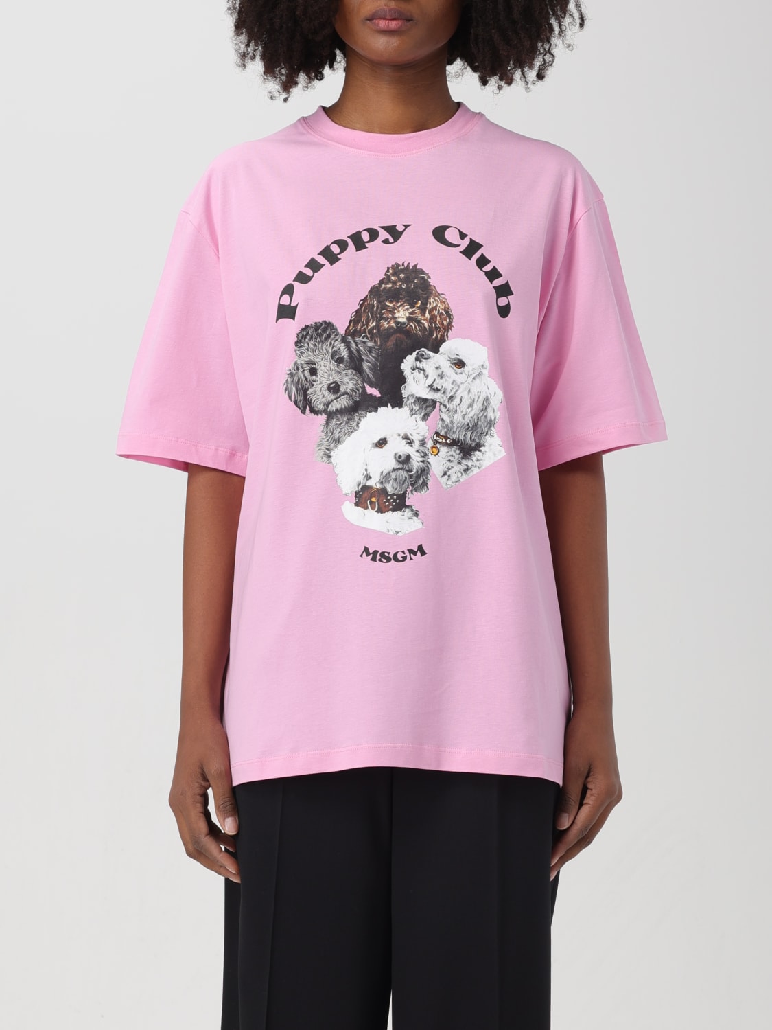 MSGMアウトレット：Tシャツ レディース - ピンク | GIGLIO.COMオンラインのMSGM Tシャツ 3541MDM160237798