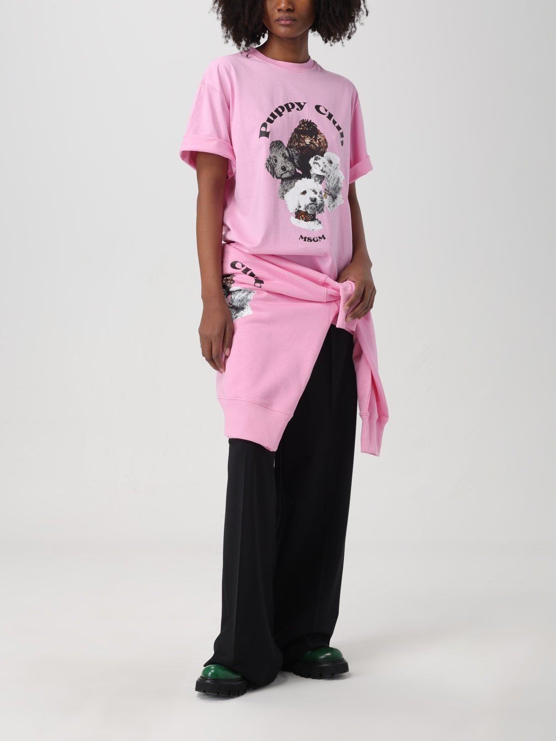 MSGM T-SHIRT: MSGM t-shirt with graphic print, Pink - Img 2