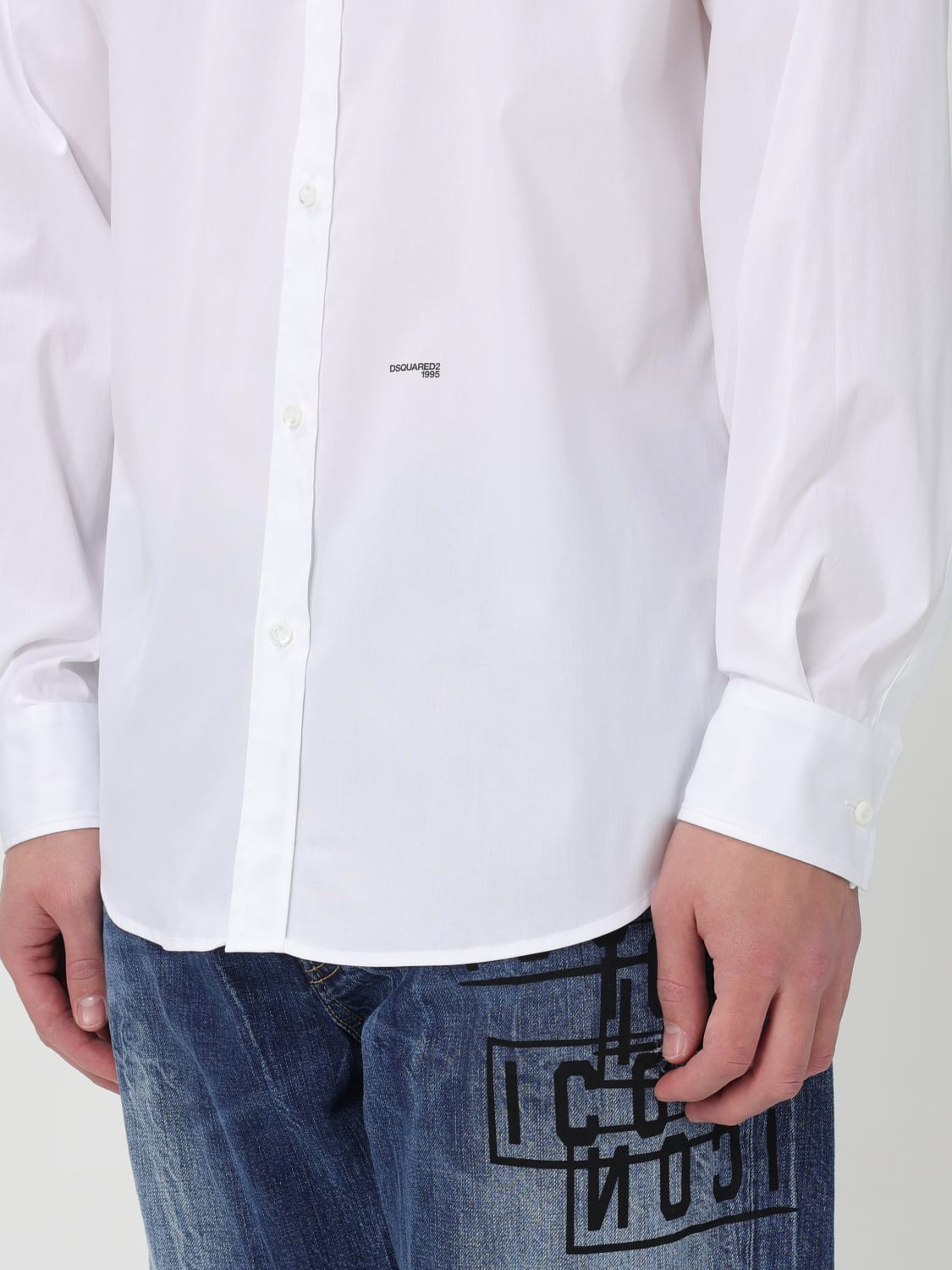 DSQUARED2 CAMICIA: Camicia di cotone Dsquared2, Bianco - Img 4