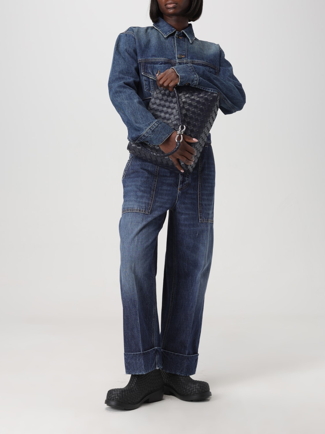 BOTTEGA VENETA：パンツ レディース - ブルー | GIGLIO.COM