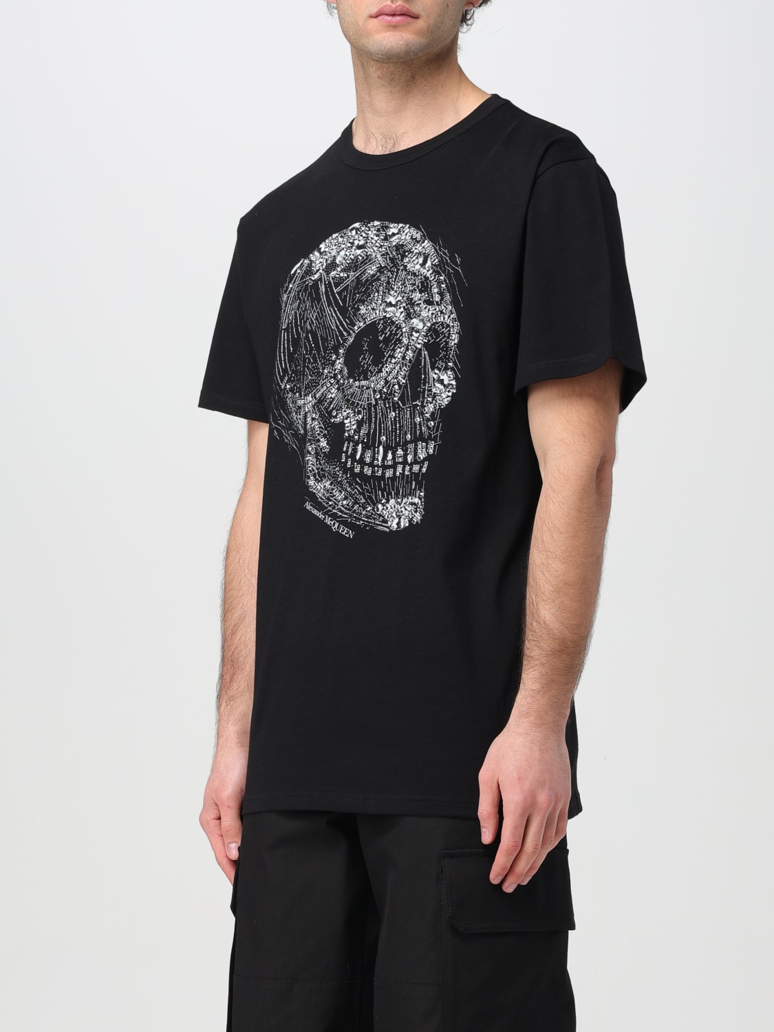 ALEXANDER MCQUEEN: T-shirt men - Black | Alexander McQueen t-shirt ...