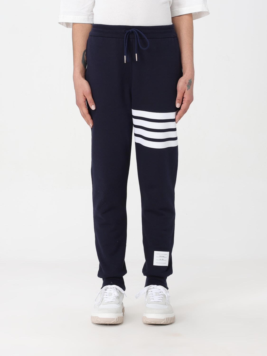フィットネスボトムス THOM BROWNE Women Straight Pants FJQ001A00535 415 NAVY THOM BROWNE: Pants woman - Blue | Thom Browne pants