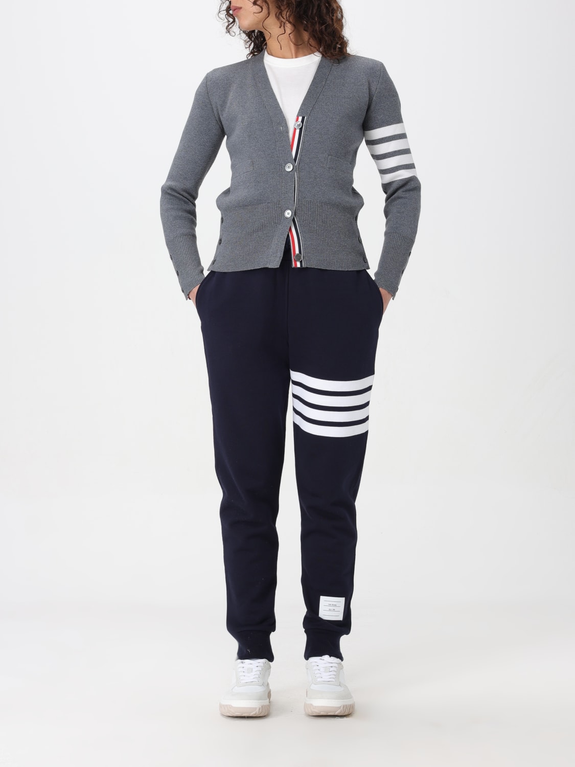 フィットネスボトムス THOM BROWNE Women Straight Pants FJQ001A00535 415 NAVY 1740018402907_ccabefde301aef55