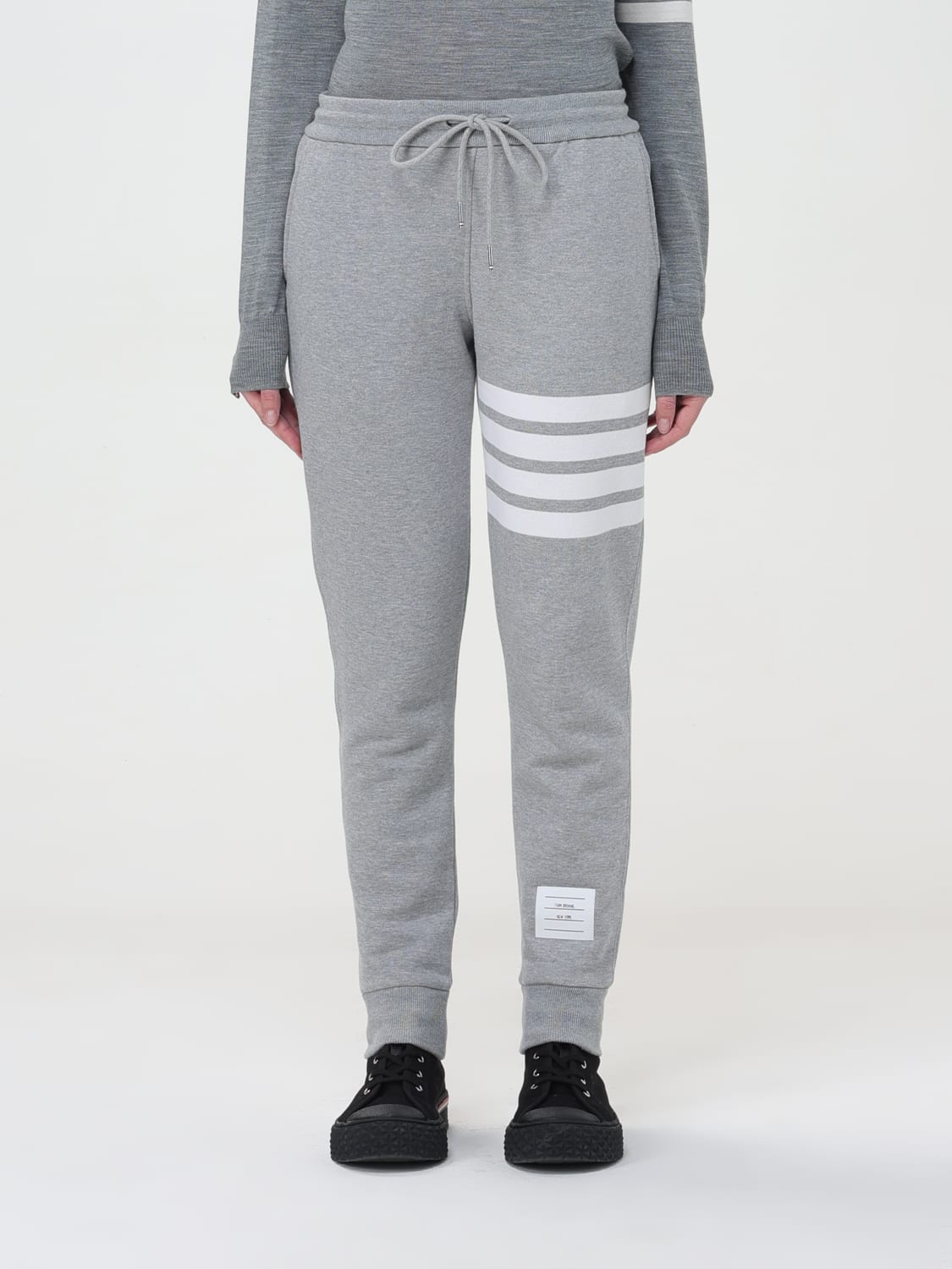 パンツ THOM BROWNE Woman Pants Grey FJQ001A00535 055 Thom Browne Light Grey 4-Bar Engineered Track Pants, Brand