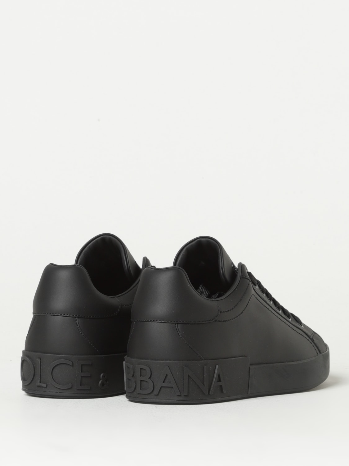 DOLCE & GABBANA SNEAKERS: Dolce & Gabbana leather sneakers with logo, Black - Img 3