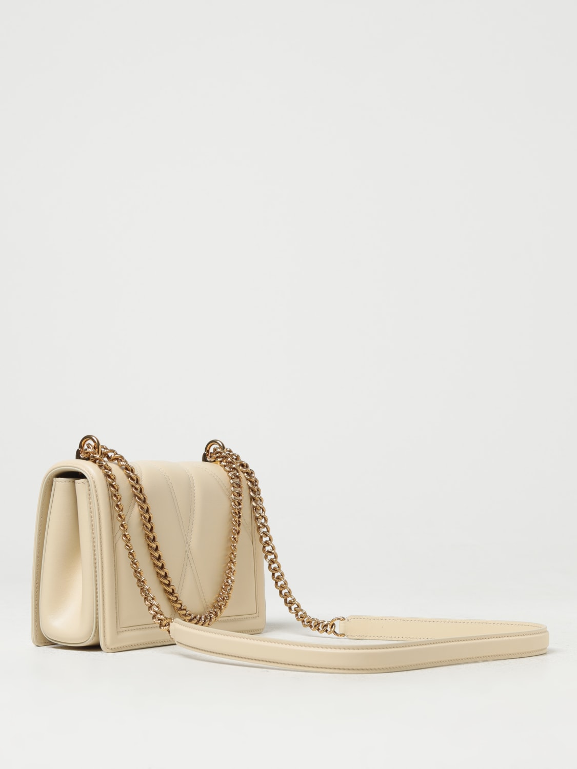 DOLCE & GABBANA: Devotion bag in quilted leather - White