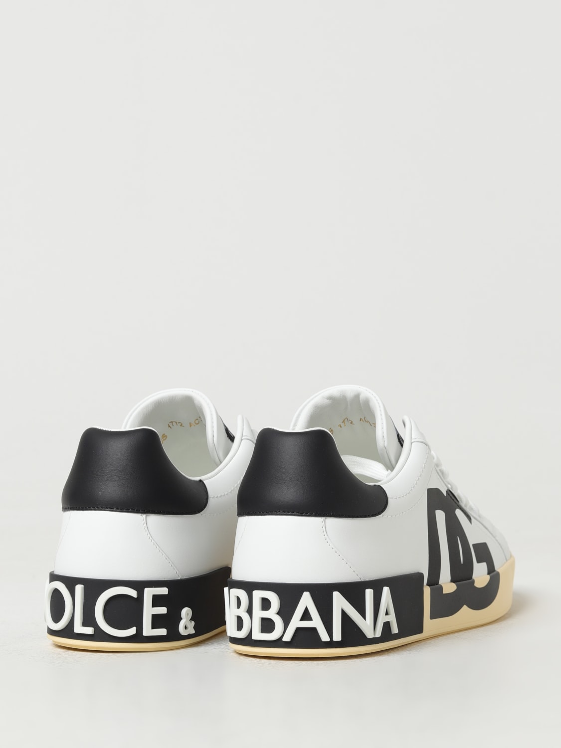 DOLCE & GABBANA: Portofino sneakers in leather - White